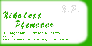 nikolett pfemeter business card